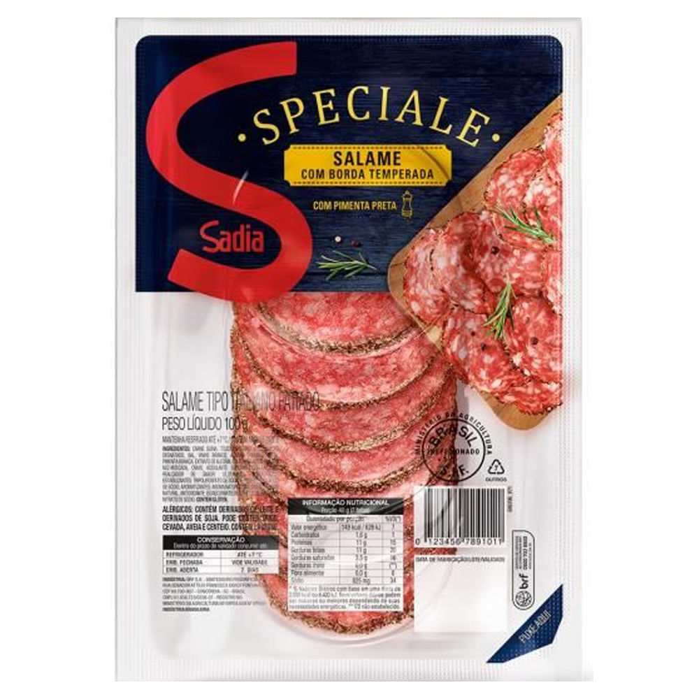 Salame Tipo Italiano Sadia Speciale com Borda Temperada Fatiado 100g