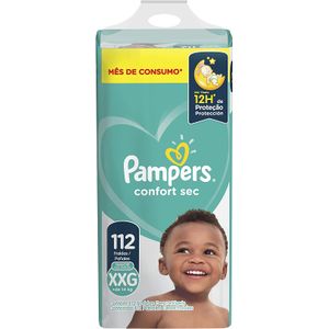 Fraldas Pampers Confort Sec Xxg 112 Unidades