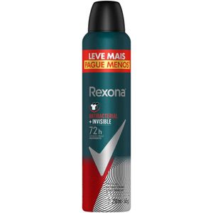 Desodorante Antitranspirante Aerosol Rexona Men Antibacterial + Invisible 72h 250ml