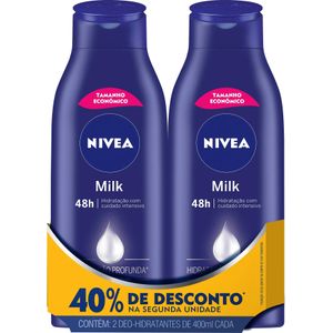 Kit Loção Hidratante Milk com 2 Unidades Nivea 400ml