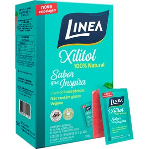 Adoçante em Pó Linea Xilitol 100% Natural Sachê 5g | Com 50 Unidades