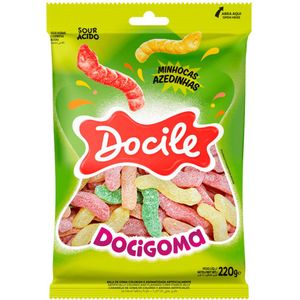Bala de Goma Docile Docigoma Minhocas Azedinhas 220g