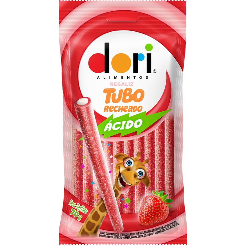 Bala-Gelatinosa-Dori-Regaliz-Tubo-Morango-acido-70g
