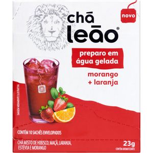 Chá Leão Misto Morango e Laranja  Com 10 Sachês