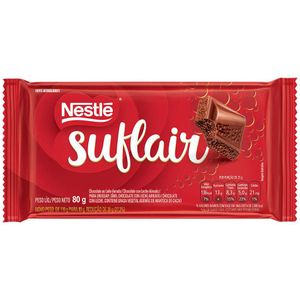 Chocolate para Cobertura em Barra Nestlé Suflair Aerado ao Leite 80g