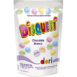 Confeito Dori Disqueti Chocolate Branco 100g