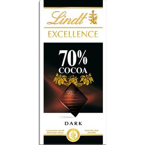 Chocolate em Barra Lindt Excellence 70% Cocoa Meio Amargo 100g