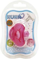 Chupeta Kuka Soft Comfort Rosa Redonda de Silicone N°2