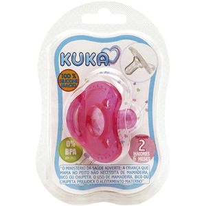 Chupeta Kuka Soft Comfort Rosa Redonda de Silicone N°2 | Ref:2908