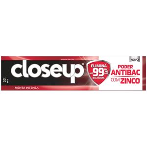 Creme Dental Closeup Poder Antibac com Zinco Menta Intensa 85g