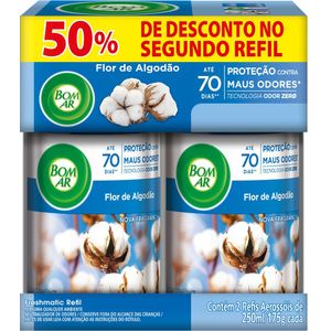 Aromatizador para Ambientes Bom Ar Freshmatic Spray Automático Cheirinho de Limpeza Refil 250ml | Com 2 Unidades