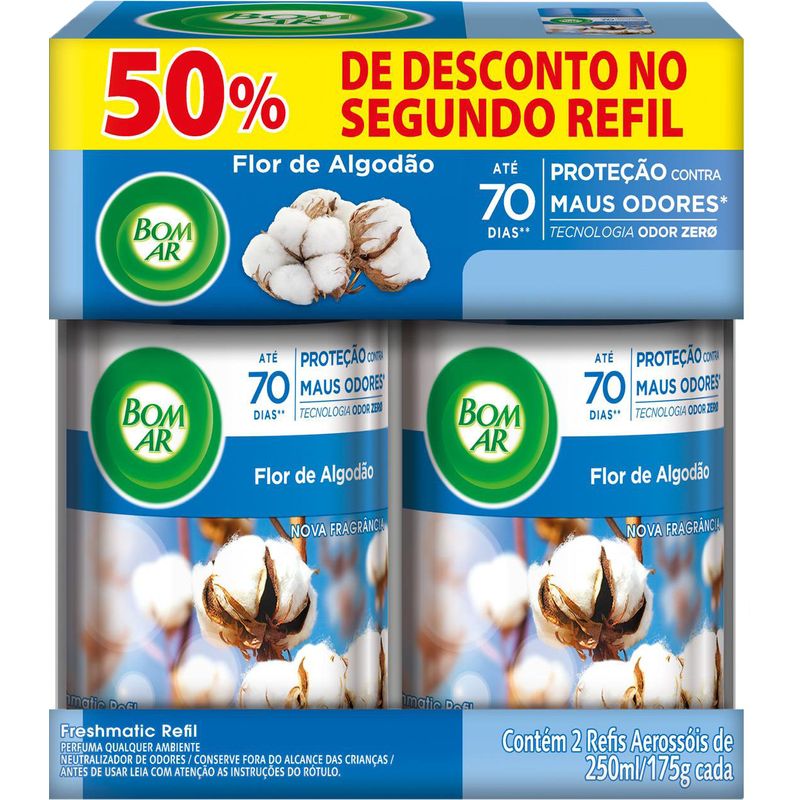 Aromatizador-para-Ambientes-Bom-Ar-Freshmatic-Spray-AutomAtico-Cheirinho-de-Limpeza-Refil-250ml--Com-2-Unidades