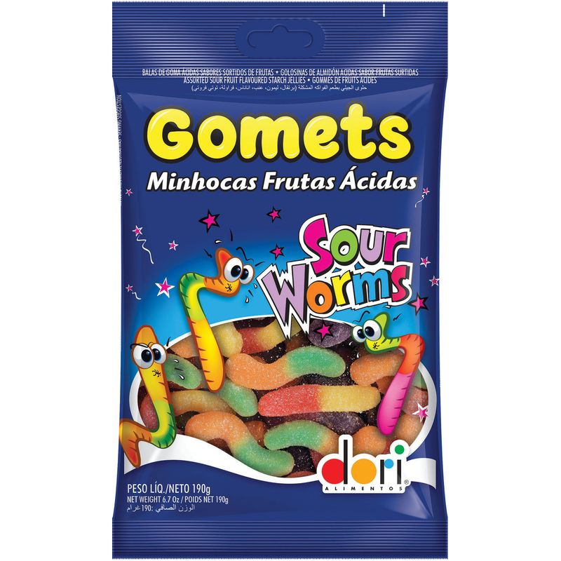 Bala-de-Goma-Dori-Gomets-Minhoca-Acida-100g