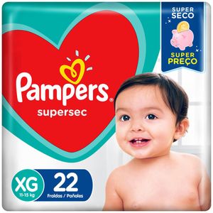 Fralda Infantil Pampers Supersec Tamanho XG  Com 22 Unidades