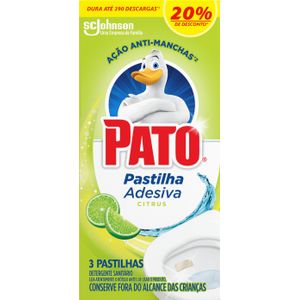 Desodorizador Sanitário Pato Pastilha Adesiva Citrus 40g | Com 3 Unidades