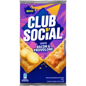 Biscoito Salgado Club Social Bacon e Queijo Provolone 141g