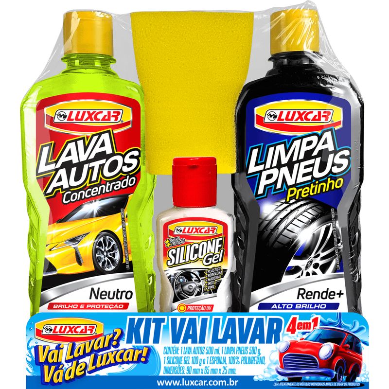 Kit-Luxcar-Lava-Autos-500ml-Limpa-Pneus-500g-Silicone-Gel-e-Pano-Multiuso