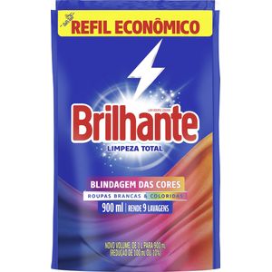 Lava Roupas Brilhante Limpeza Total Refil Sachê 900ml