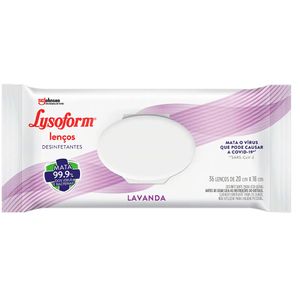 Lenço Desinfetante Lysoform Lavanda  Com 36 Unidades