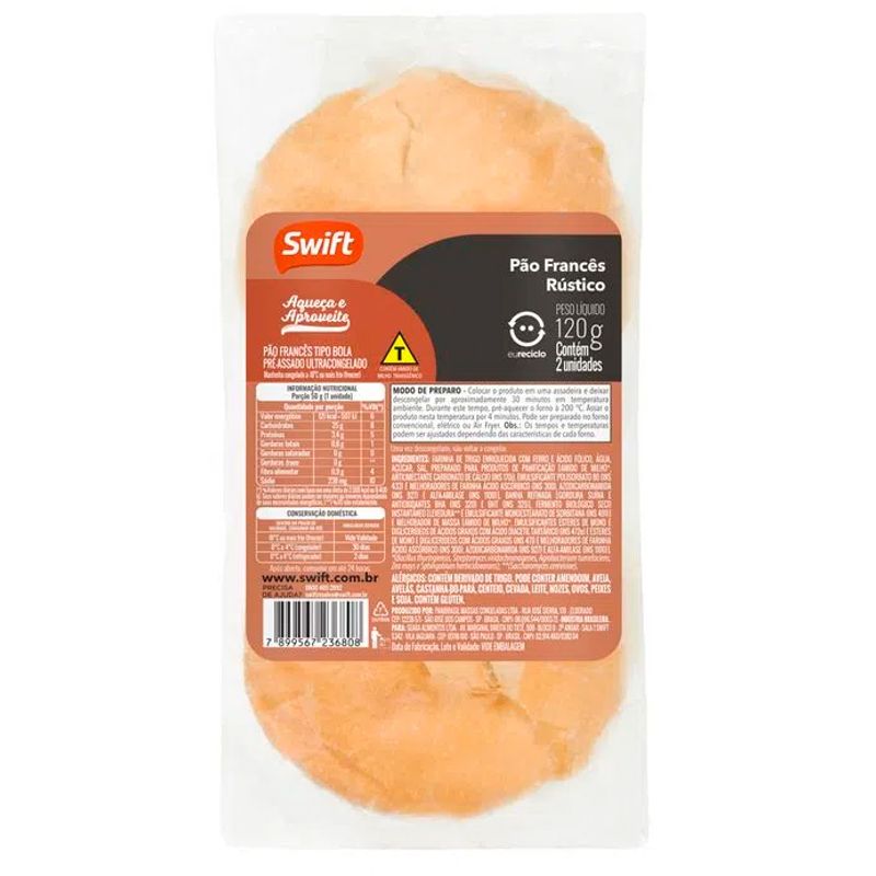 Pao-Frances-Congelado-Swift-Rustico-120g