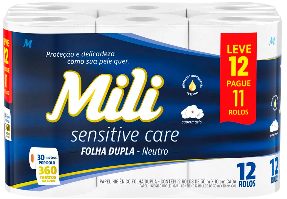 Papel Higiênico Mili Folha Dupla Neutro 30m Supermercado Coop