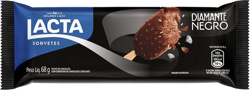 Picolé Lacta Diamante Negro Chocolate 68g - Supermercado Coop