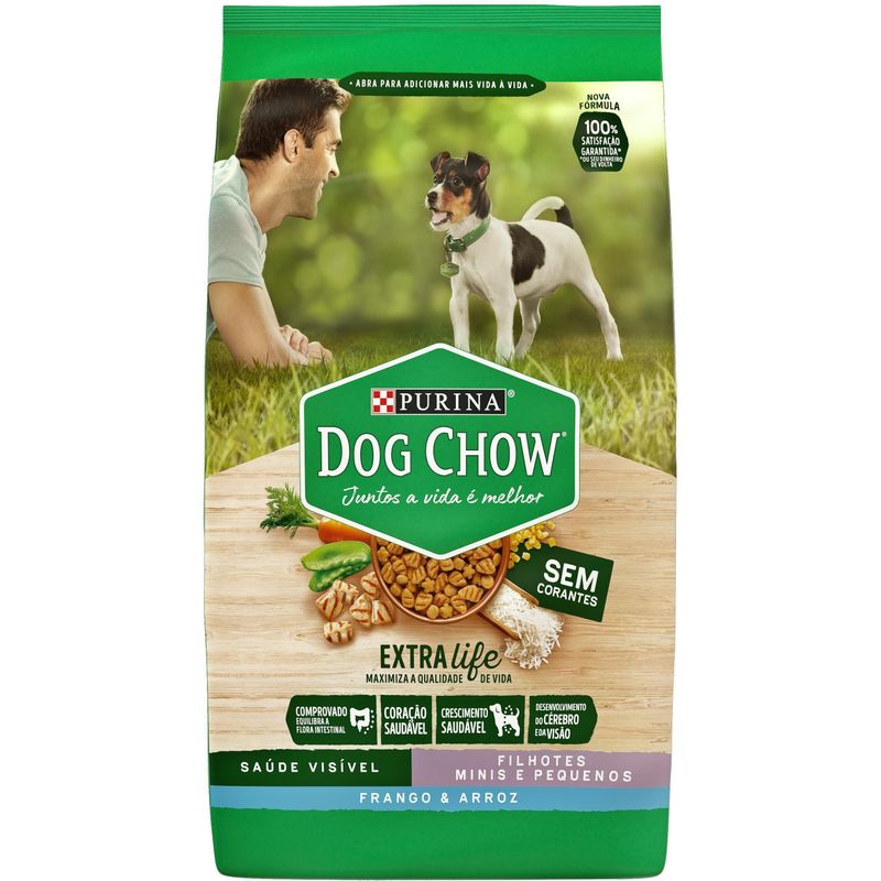 Racao-para-Caes-Dog-Chow-Extralife-Filhotes-Minis-e-Pequenos-Carne-Frango-e-Arroz-1kg