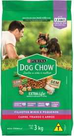 Racao-para-Caes-Dog-Chow-Extralife-Filhotes-Minis-e-Pequenos-Carne-Frango-e-Arroz-3kg