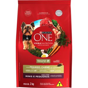 Ração para Cães Purina One Adultos Minis e Pequenas Frango e Carne 2kg