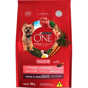 Ração para Cães Purina One Adultos Minis e Pequenas Frango e Cordeiro 700g