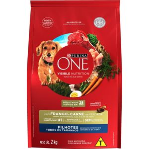 Ração para Cães Purina One Filhotes Todos os Tamanhos Frango e Carne 2kg