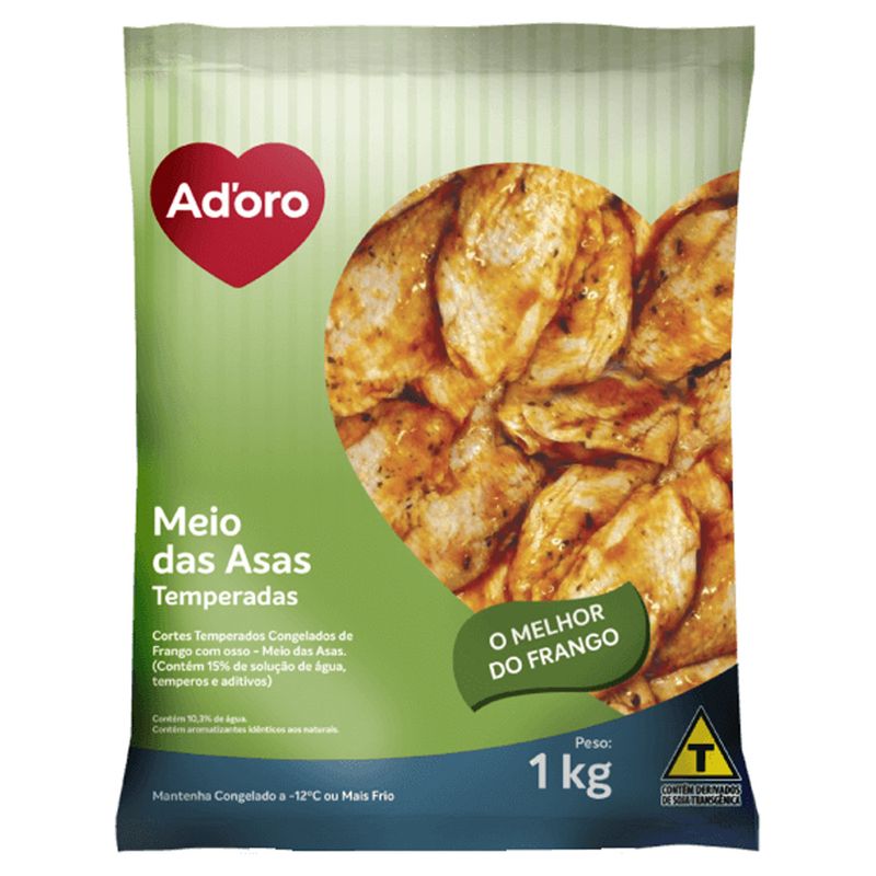 Meio Da Asa De Frango Adoro Temperado Aprox 600g Supermercado Coop 9617