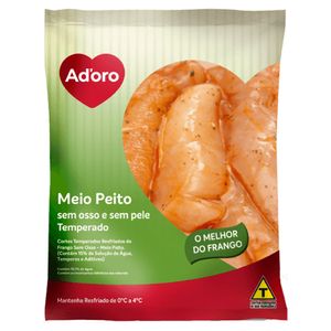 Meio do Peito de Frango Adoro Temperado Resfriado Aprox 600g