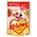 Racao-umida-para-Caes-Keldog-Adultos-Carne-com-Ervilha-e-Cenoura-Sache-100g