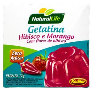 Gelatina Kodilar Zero Açúcar Hibisco e Morango 12g