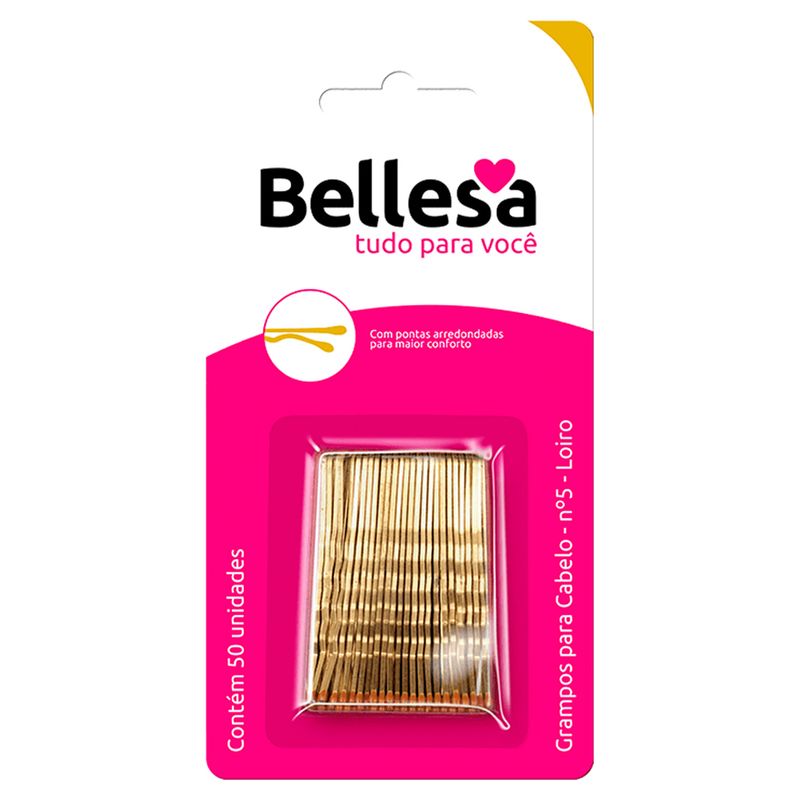 Grampo-para-Cabelo-Bellesa-Loiro-N5--Com-50-Unidades