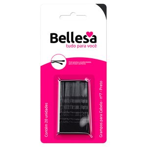 Grampo para Cabelo Bellesa Preto N°5 | Com 50 Unidades