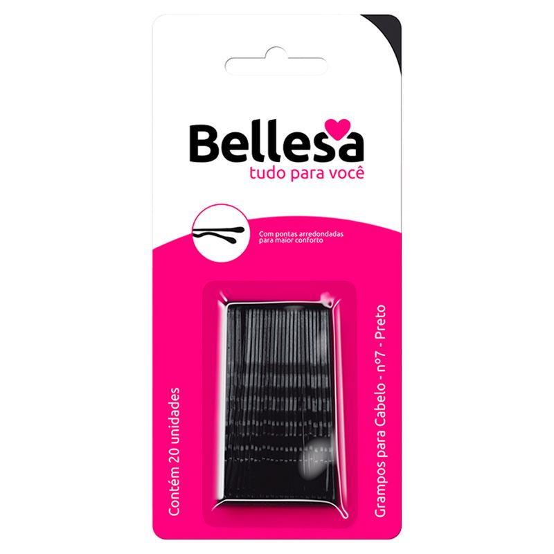 Grampo-para-Cabelo-Bellesa-Preto-N5--Com-50-Unidades