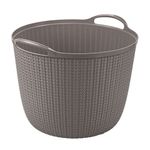 Cesto-para-Roupas-Plasutil-Trama-Redondo-Bege-com-Alca-A1-25L