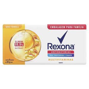 Sabonete Antibacteriano Rexona Multivitaminas 84g | Com 6 Unidades