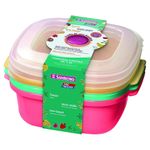 Kit-Pote-Plastico-Sanremo-Colors-Quadrado-13L--Com-3-Unidades
