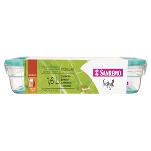Pote Hermético Sanremo Retangular com Trava Azul 1,6L