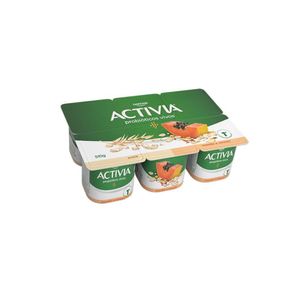 Leite Fermentado Mamão e Cereais Activia 510g com 6 Unidades
