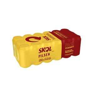Cerveja Skol Lata 350ml | Com 18 Unidades