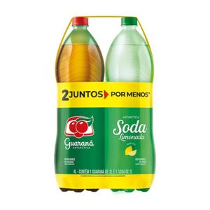 Refrigerante Antarctica Guaraná 2L + Soda Limonada 2L