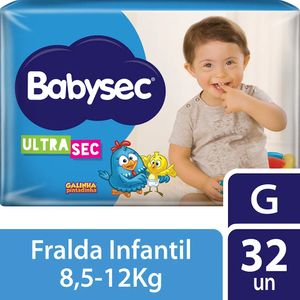 Fralda galinha pintadinha ultrasec mega tamanho G com 32 unidades Babysec
