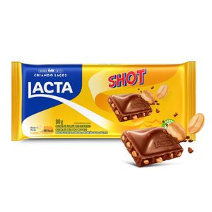 Chocolate Amendoim Shot Lacta 80g