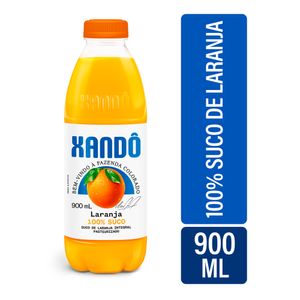 Suco de Laranja Integral Xandô 100% Suco Sem adição de Açúcar Aditivos e Conservantes Selo Kosher Sem Gluten 900ml