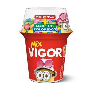 Iogurte Mix Morango com Confeitos Coloridos Vigor 140g