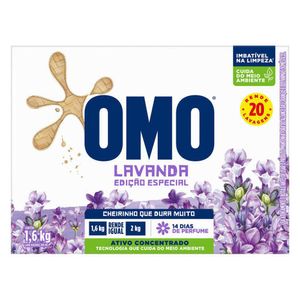 Lava Roupas em Pó Omo Lavanda Caixa 1,6kg
